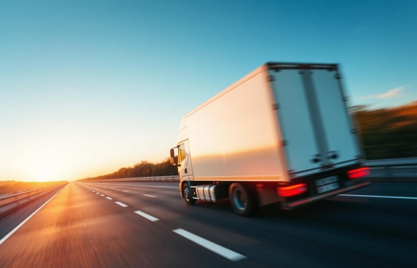 Moving truck on the highway